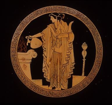 Woman offering a libation